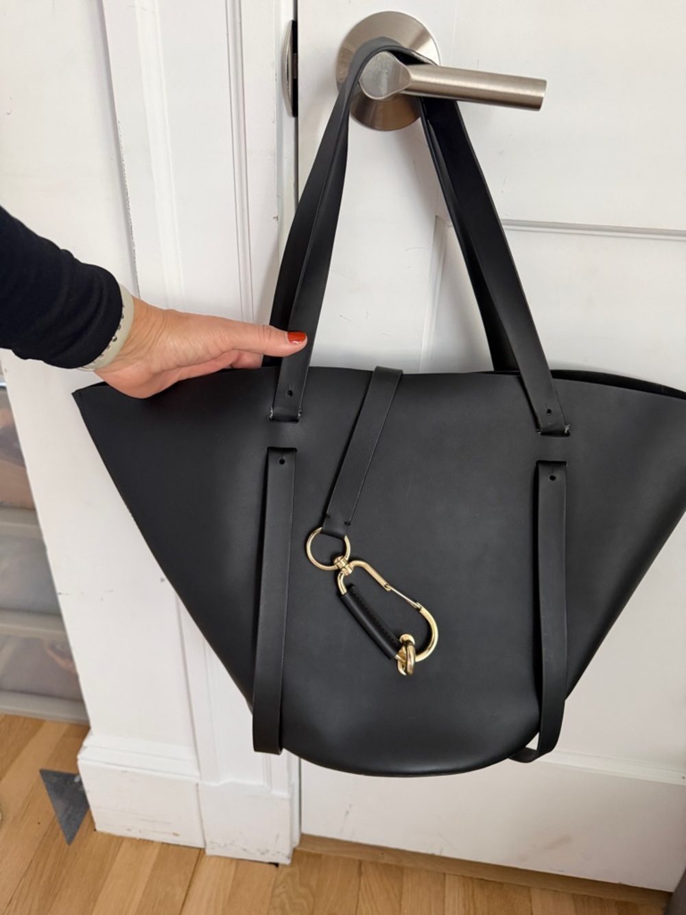ZAC Zac Posen Black Tote with Gold Hardware Accent